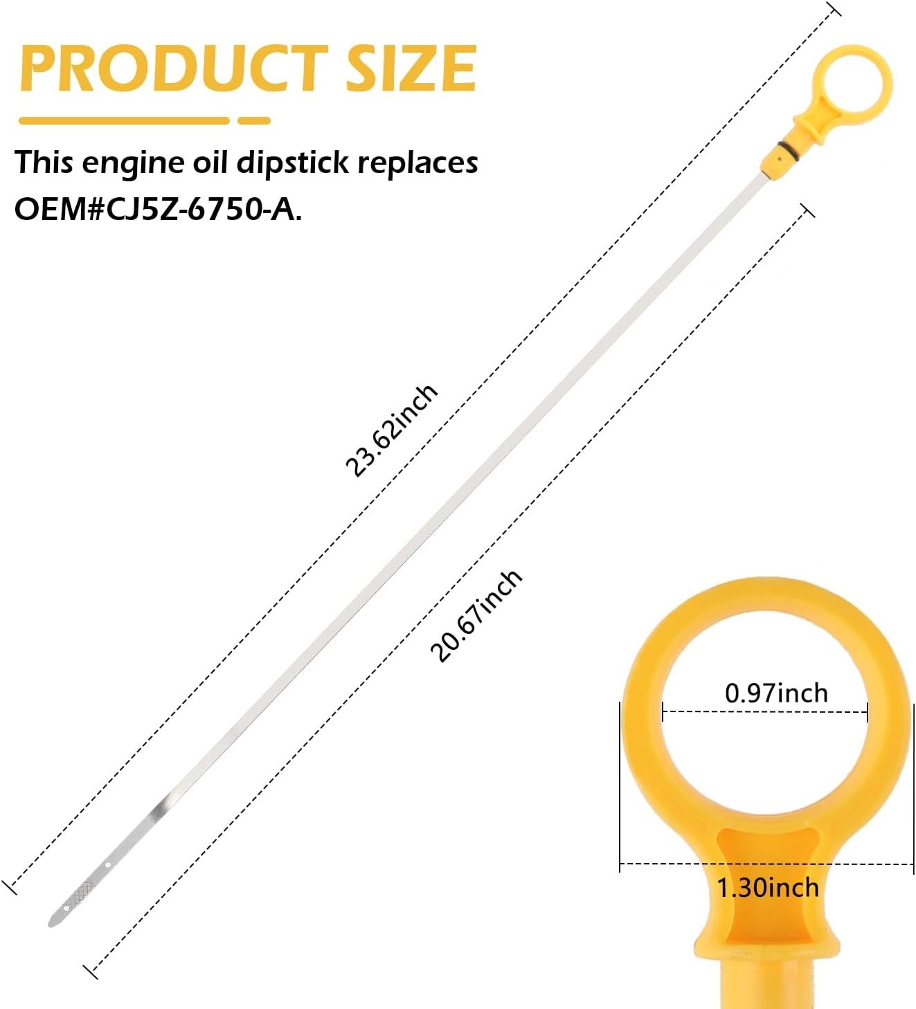 Engine Oil Dipstick Replacement OEM#CJ5Z-6750-A Compatible with 2.0L Ecoboost En