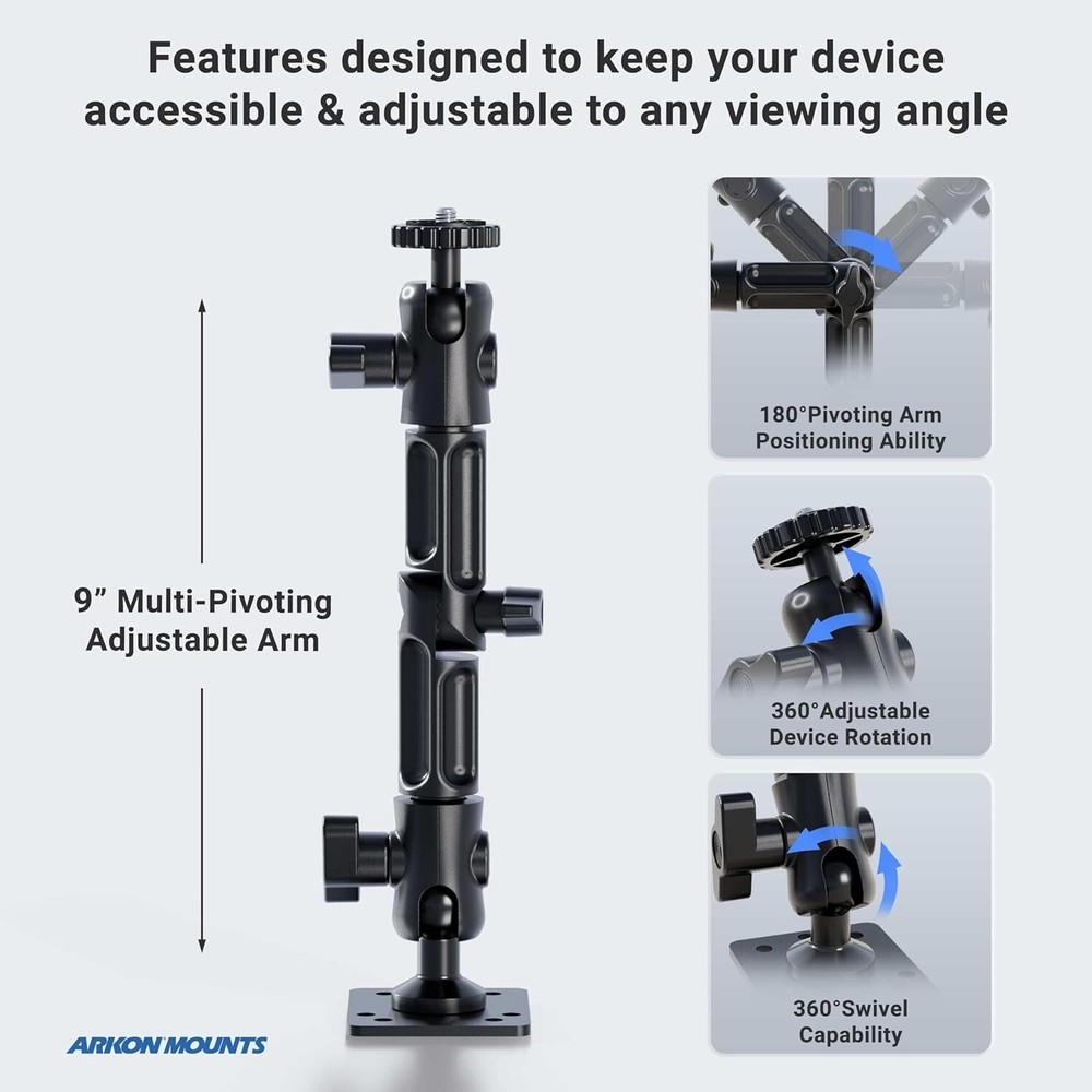 Robust Aluminum Camera Wall Mount - Easy Installation & Multi-Angle Adjustments
