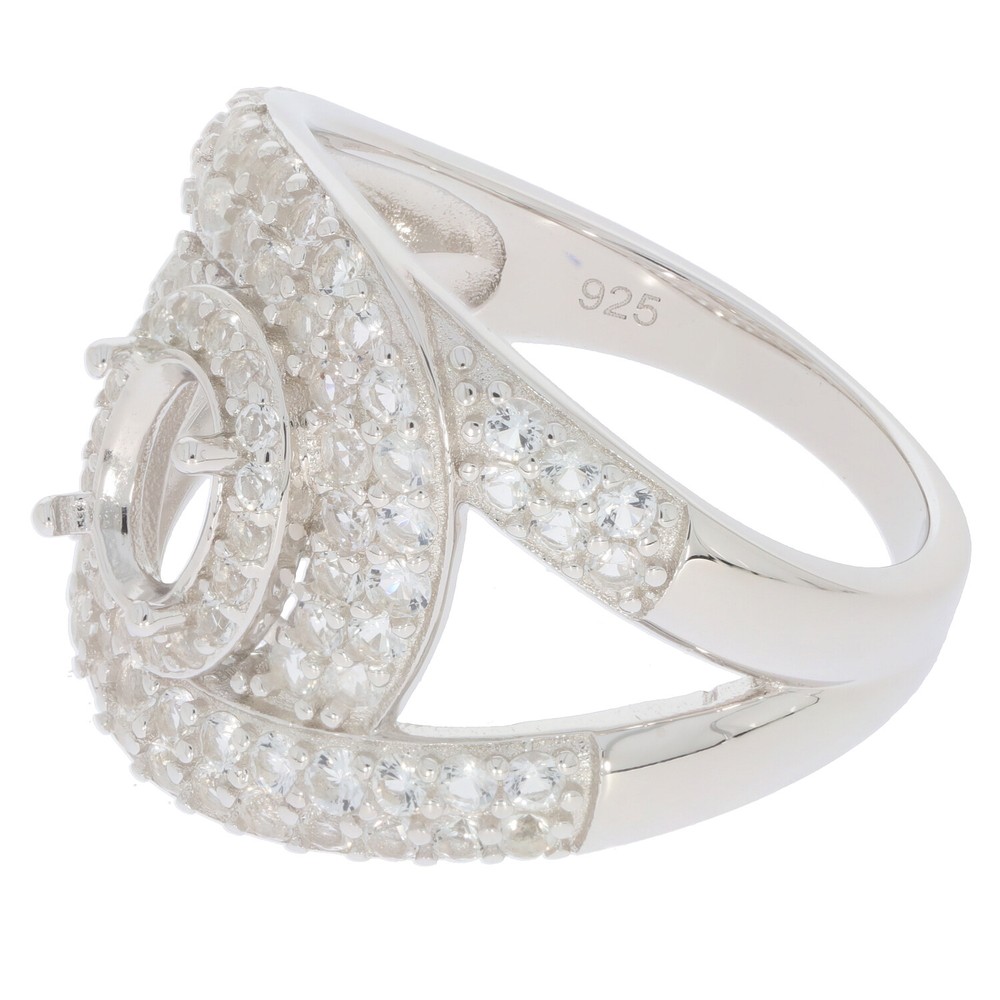 Sterling Silver Semi Mount Ring Setting Oval OV 7X5mm