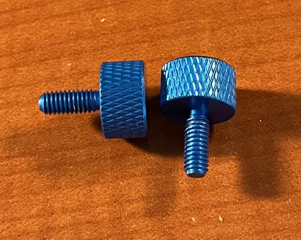 M5 (5 MM) CB Radio Mounting Bracket Knobs - Blue - Qty 2 (pair) - Aluminum