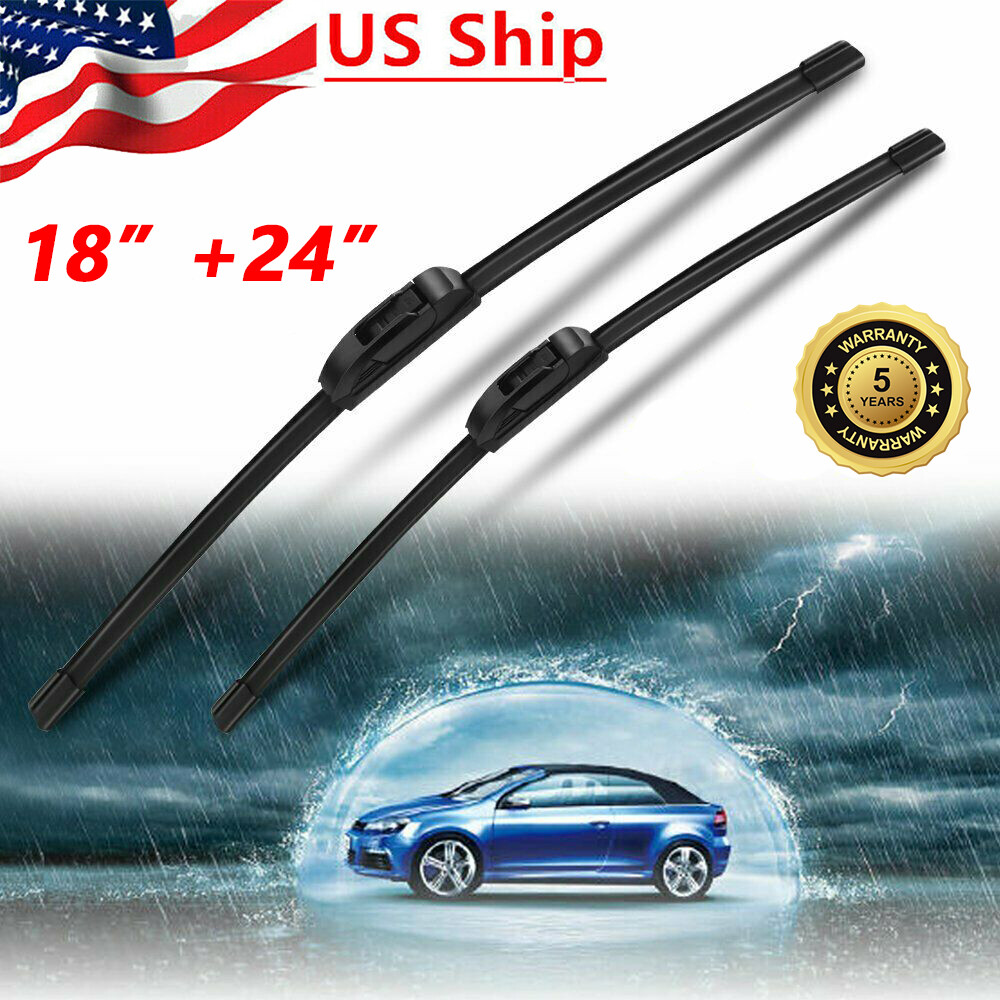 24"+ 18" Inch Windshield Wiper Blades J-hook High Quality Bracketless Frameless