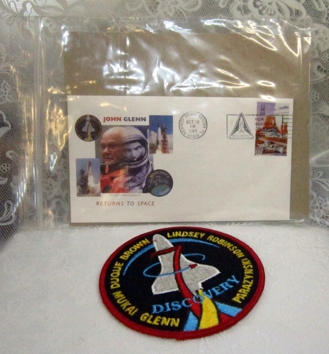 DISCOVERY 7 NASA PATCH John Glenn Mukai Duque Brown Lindsey Robinson Parazynski+