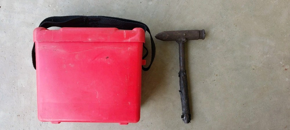 Vintage Hammer Made From Mining Bit.and 90s Mining Bit Box