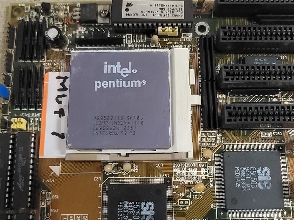 Epox Socket 5 Motherboard, Intel Pentium 100 CPU 64Mb RAM Working #MDF7