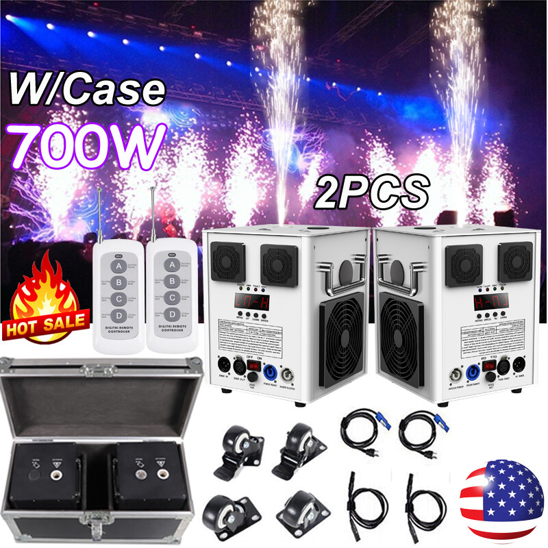 700W Cold Spark Firework Machine Stage Effect Wedding DJ Party w/Flight Case