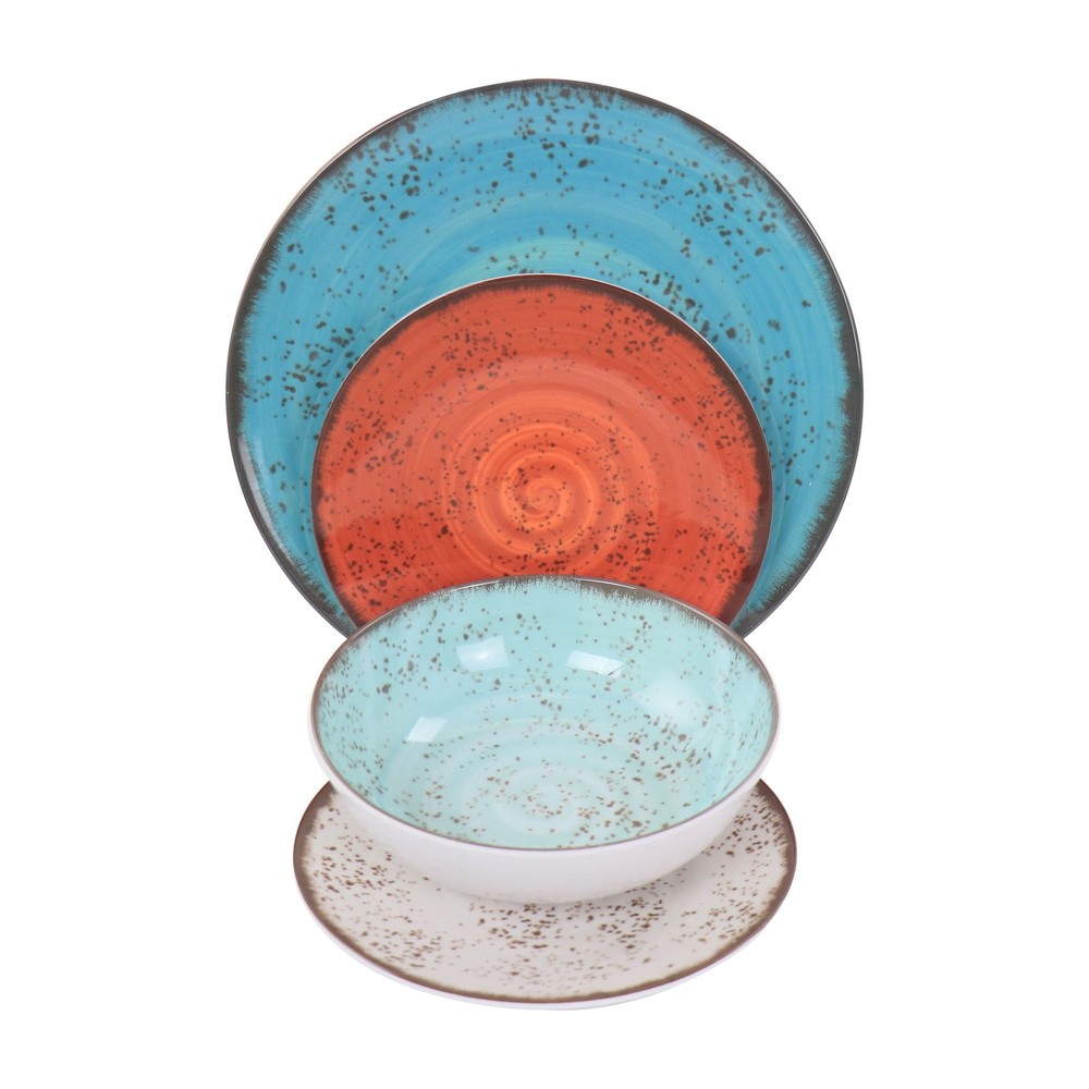 Pryce 12 Piece Melamine Dinnerware Set is Assorted Colors