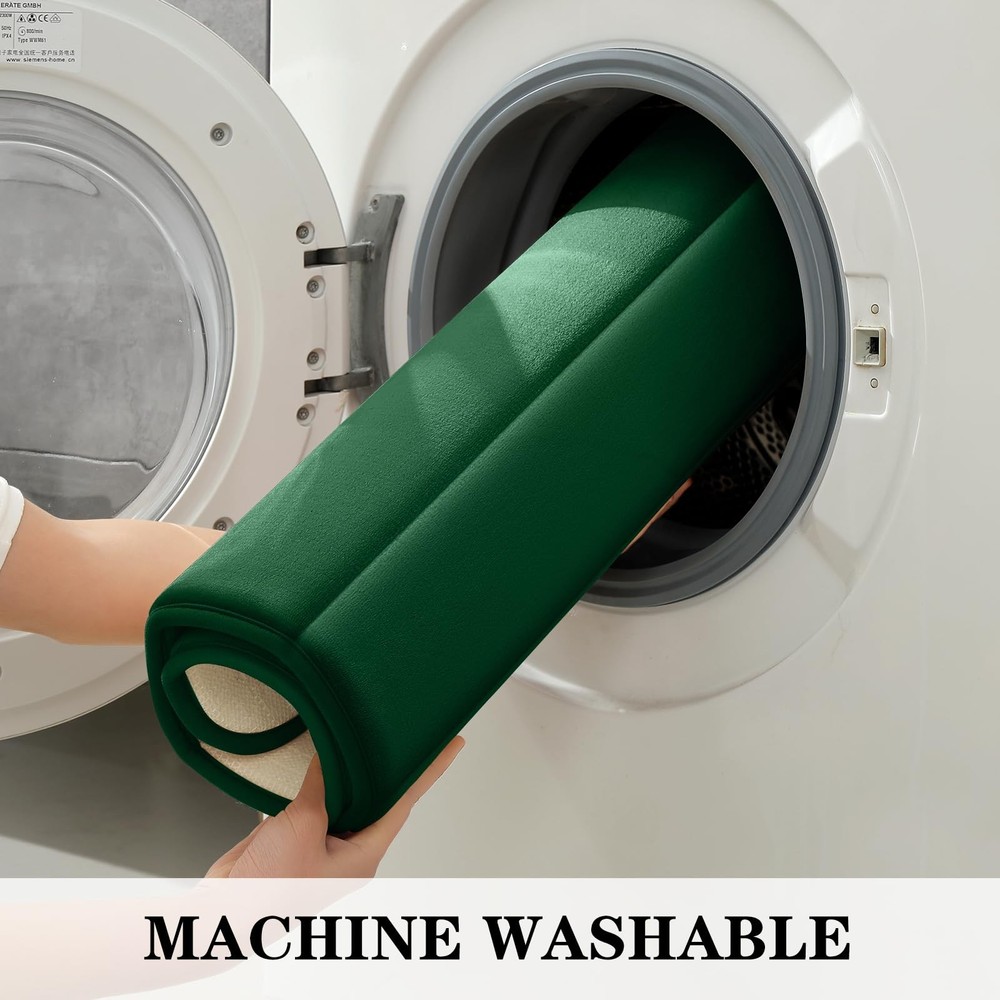 BYSURE Dark Green 1'5" x 2'8" (Rectangular, U-shaped), Green-stripe