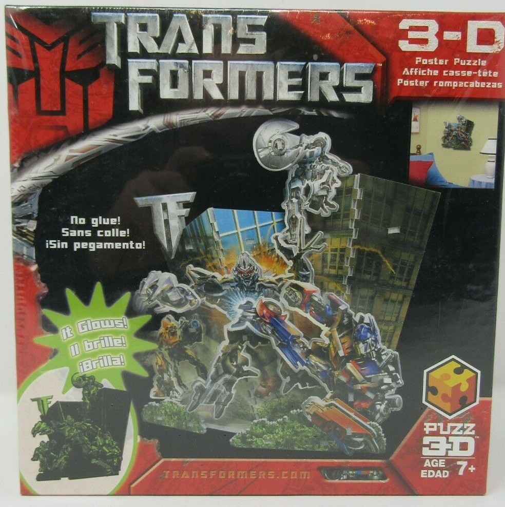 Transformers 3-D Poster Puzzle Glows in the Dark