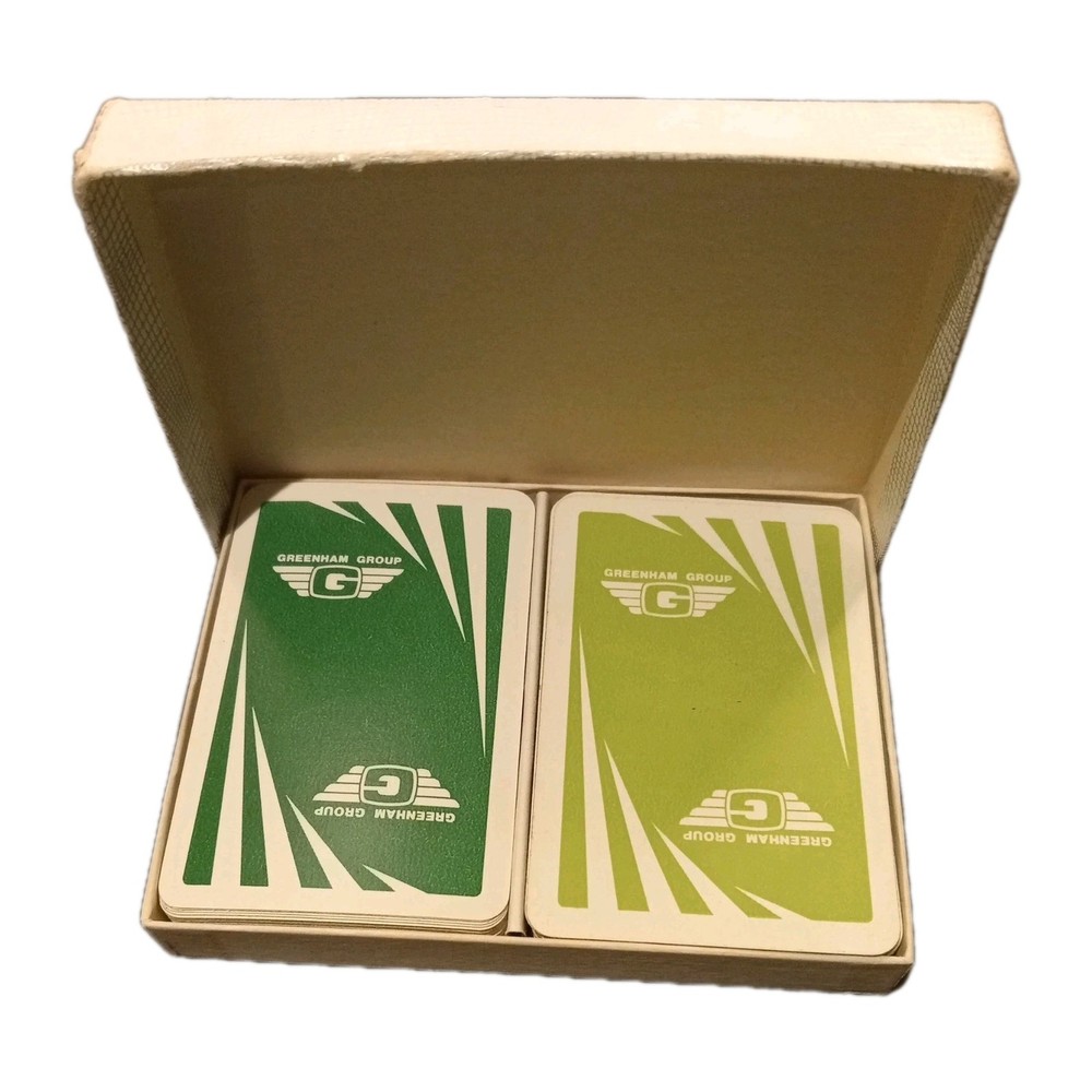 GREENHAM GROUP DOUBLE PACK OF PLAYING CARDS BOXED
