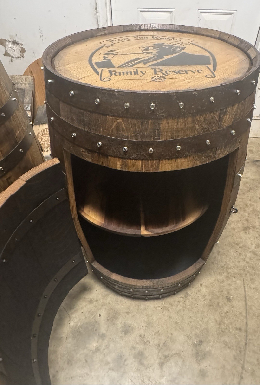 Whiskey Barrel Cabinets Bars “Free Shipping”