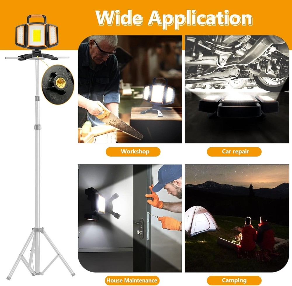 30W Rechargeable Work Light, 3000 Lumen Magnetic Work Light Battery Powered, ...