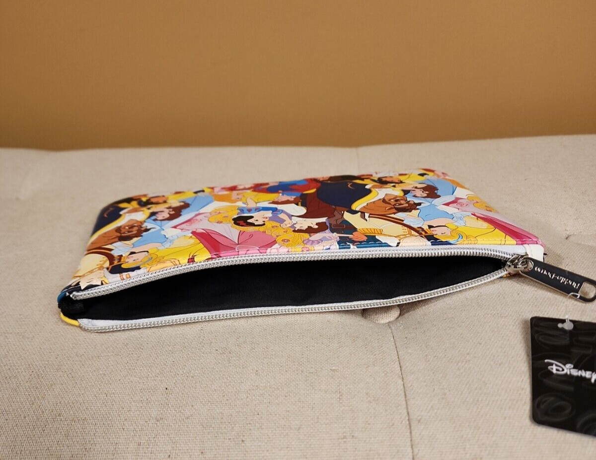 Buckle Down Disney Princess Couples Love AOP Print Cosmetic Bag Makeup Pouch NEW