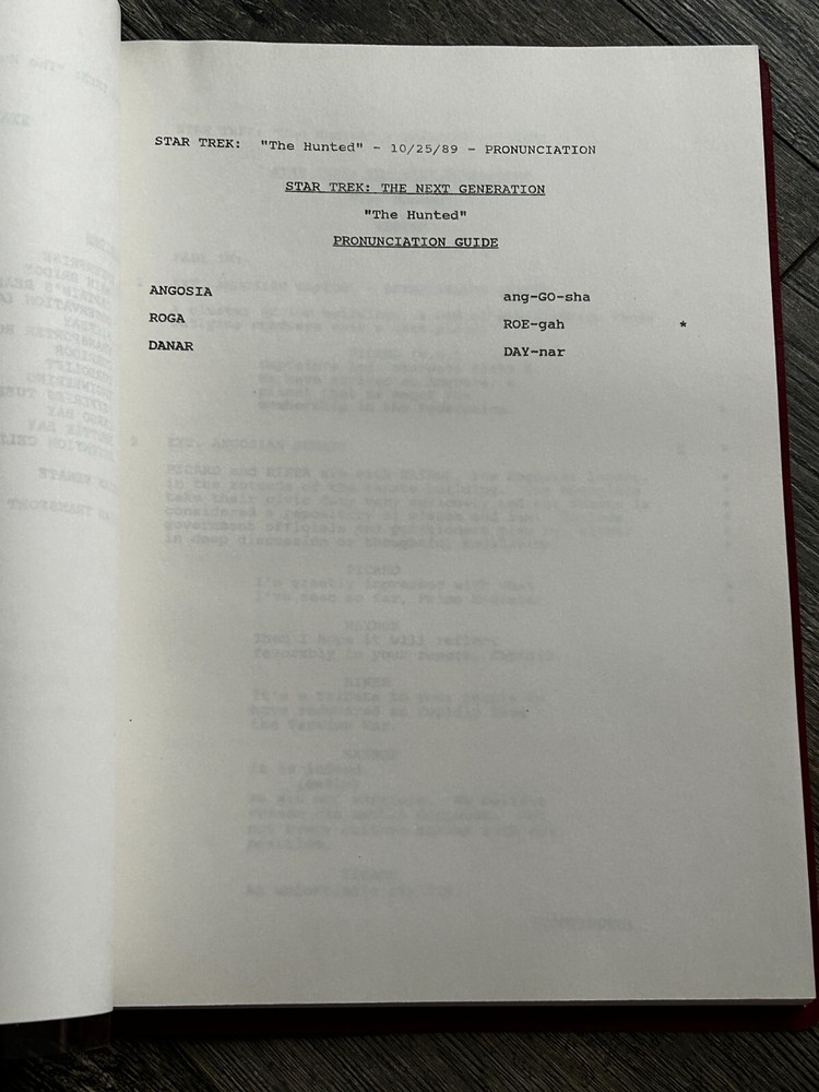 STAR TREK Script The Next Generation The Hunted Final Draft October 25 1989