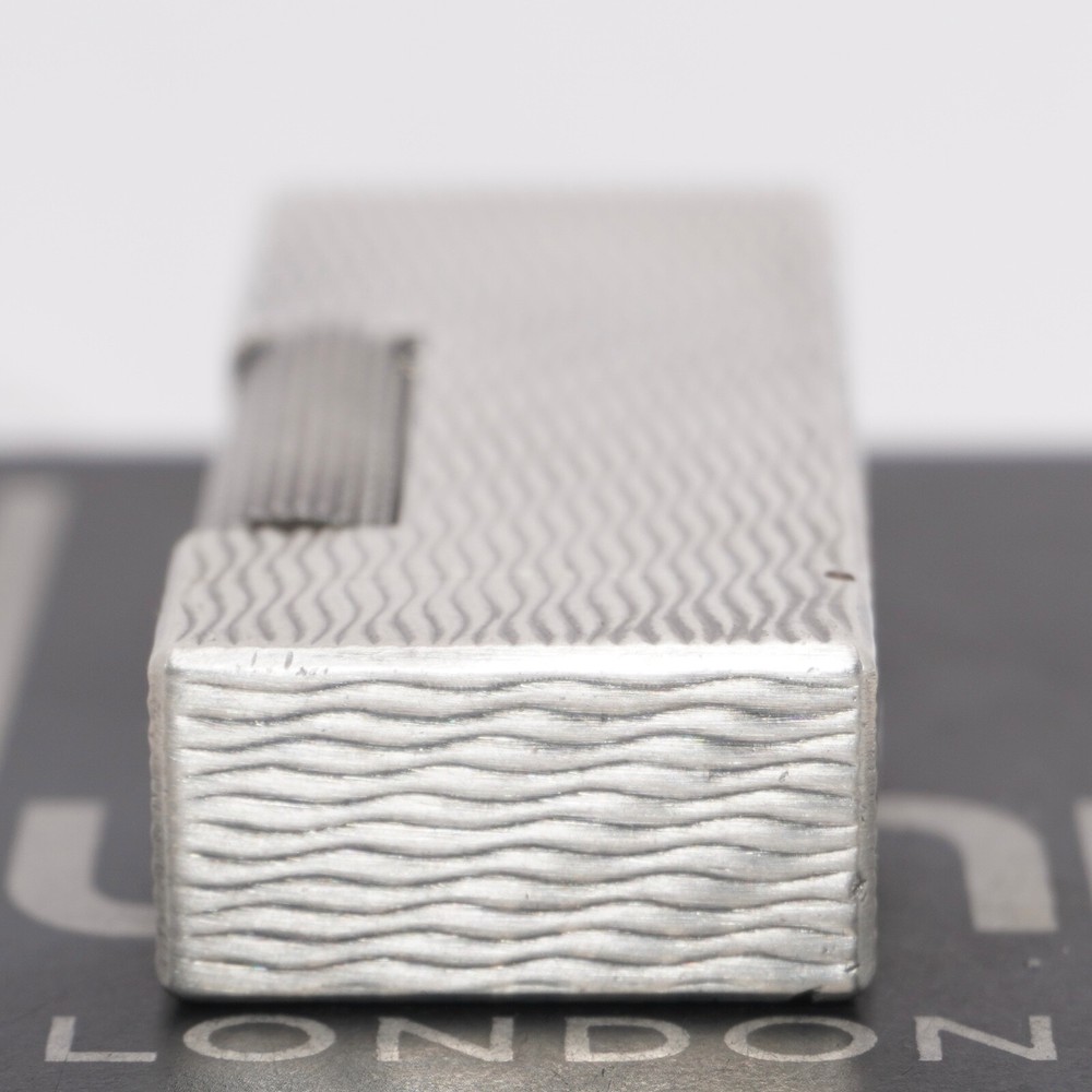 Dunhill Rollagas Lighter Silver WAV Pattern-Ultrasonically cleaned_Working