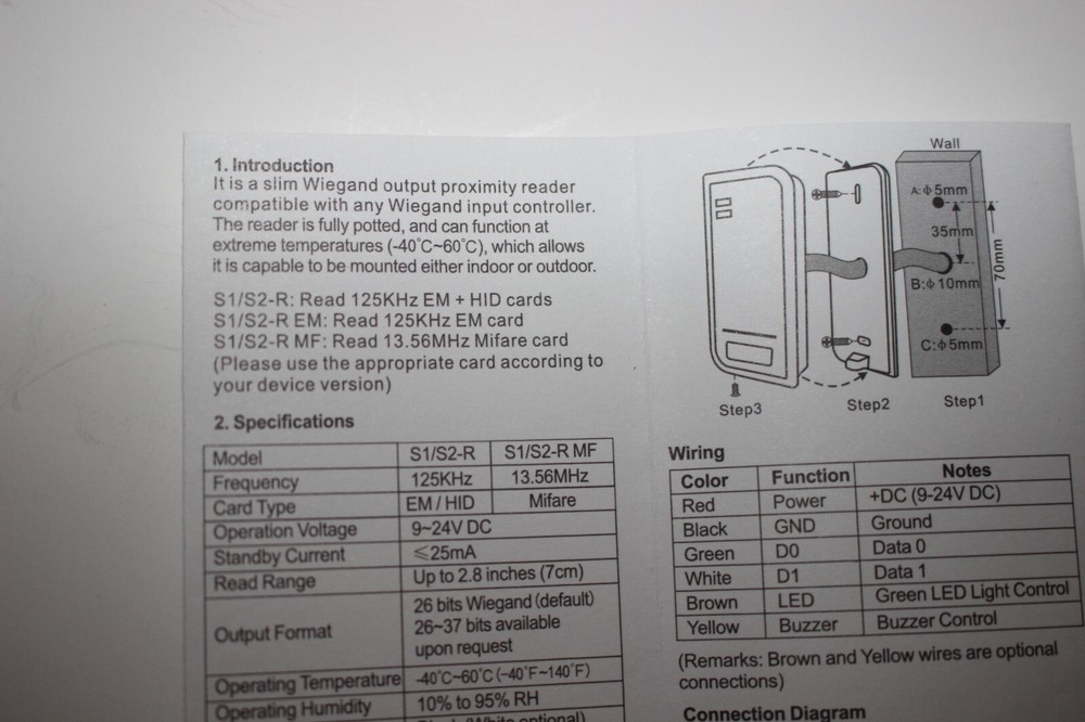 NEW WIEGAND ACM-302 SLIM WIEGAND OUTPUT PROXIMITY READER