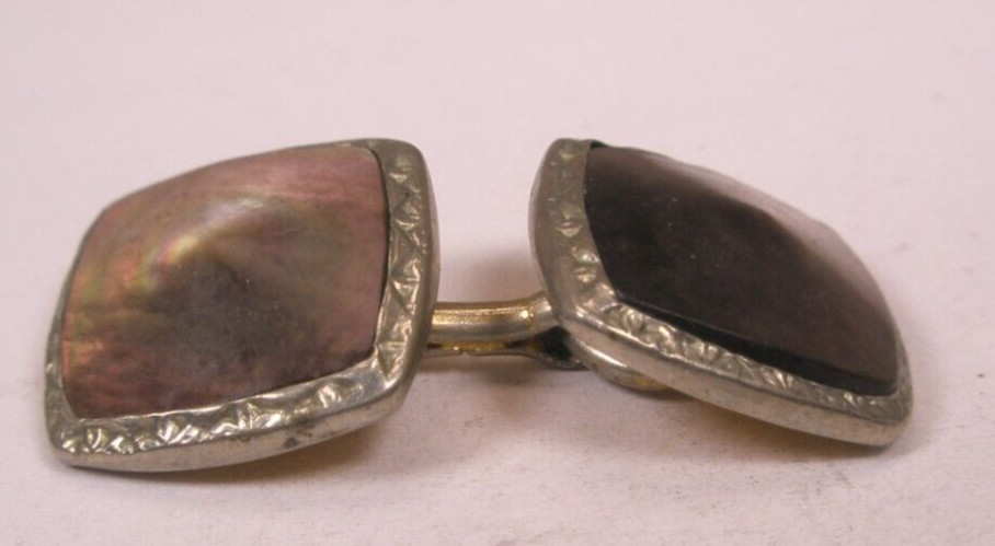 MOP Gold Filled Square LAVICO SINGLE Vintage Cuff Link replace lost/broken aa85