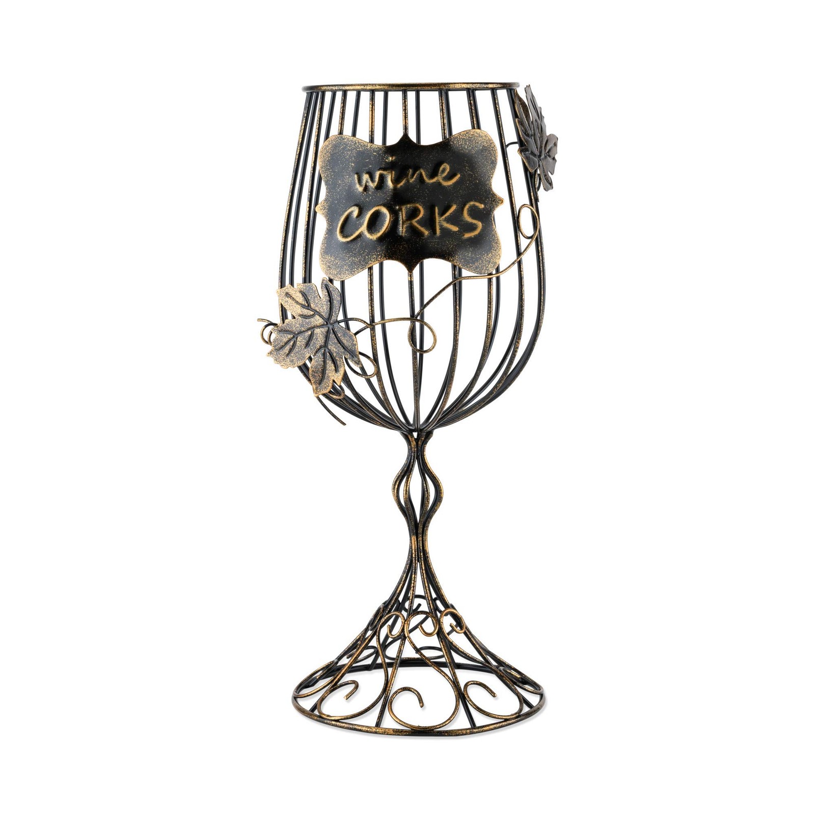 True Wine Glass Cork Holder, Decorative 13.75" H x 6" W,