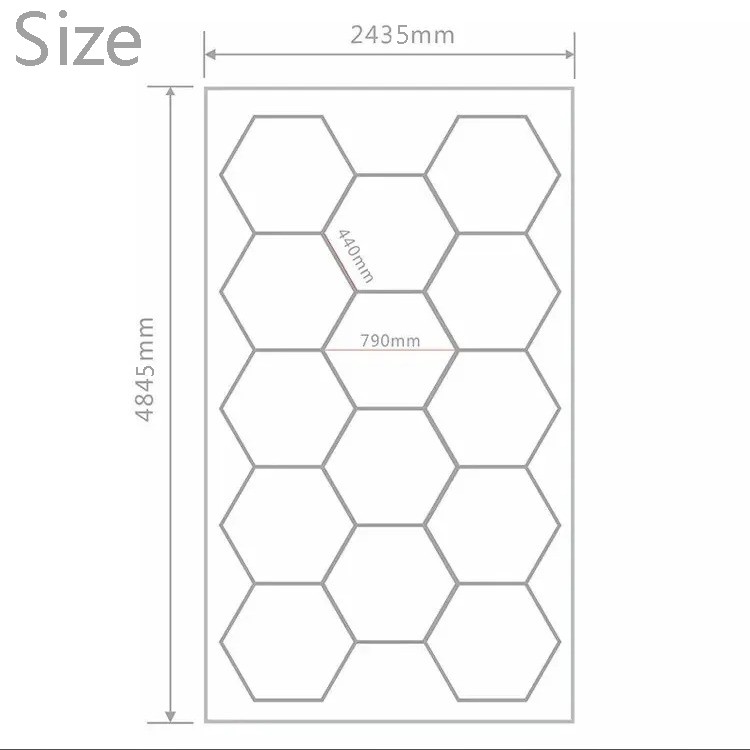 14 Hexagon LED Lighting Car Detail Garage Workshop Gym Honeycomb Lights 6500K US
