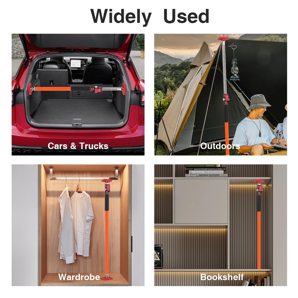 Adjustable Support Pole 2-Pack Telescopic Rod 35-63in Construction Ceiling