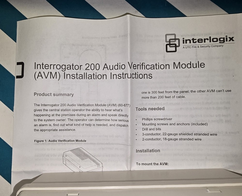 ITI Interlogix 60-677 Interrogator Alarm Verification Module with Enclosure