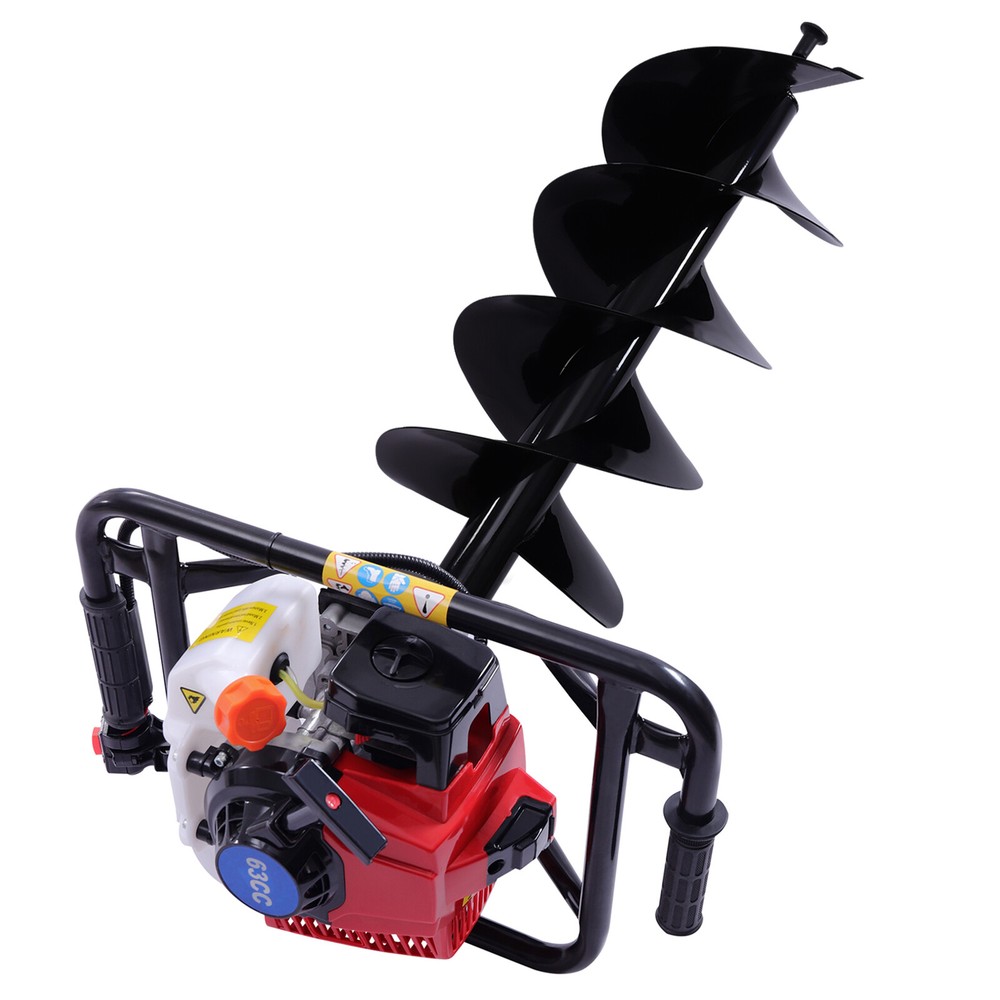 3HP 63CC Gas Powered Post Hole Digger With 12" Earth Auger Digging Engine NEW