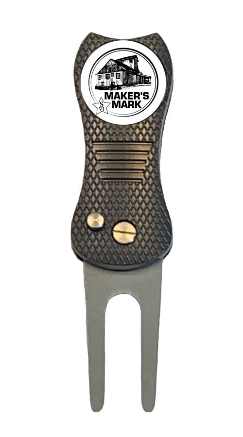 Makers Mark Bourbon Golf Ball Marker w/ Premium Switchblade Divot Tool Whiskey