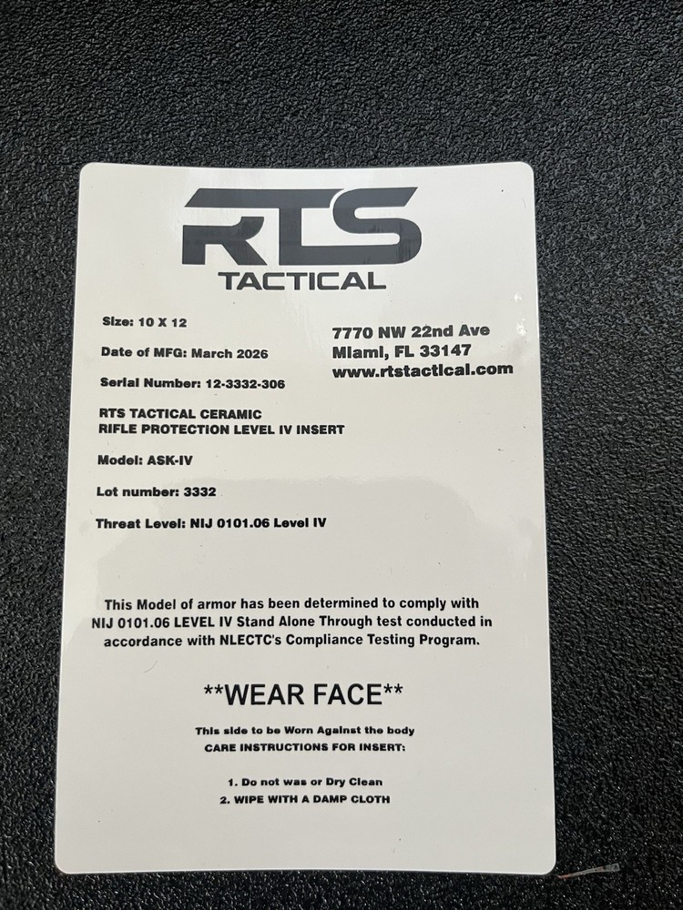 RTS Tactical Plates LVL 4