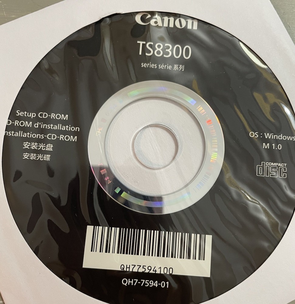 Setup CD ROM for Canon Pixma TS200 8300Series Printer Software