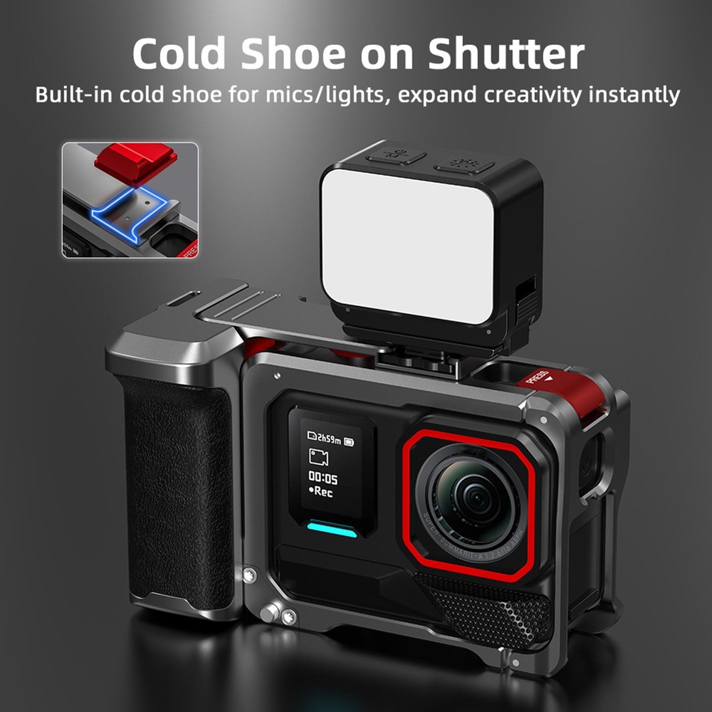 For Insta360 Ace Pro 2 Aluminum Handheld Case Grip Camera Replacement Part