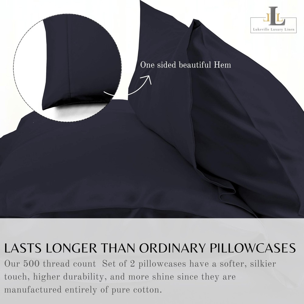 Full XL Size Bed Sheets - Softest 100% Cotton 4PC Sheet Set -500 Thread Count...