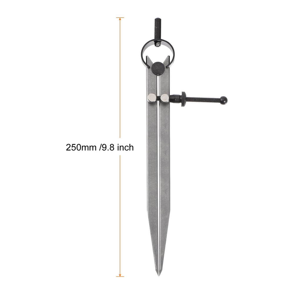 Spring Joint Caliper - 8" 200mm Spring Divider Caliper with Solid Nut Flat Leg