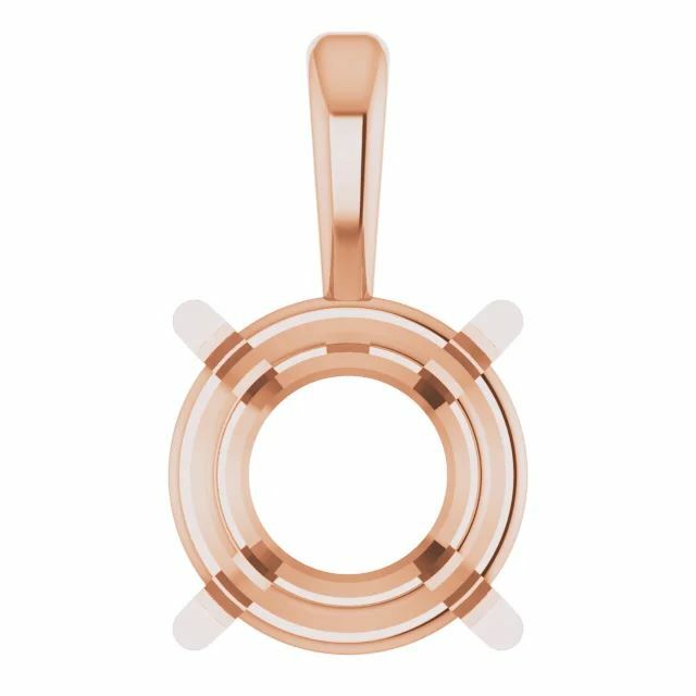 14K Gold Round Pre-Notched Pendant Basket Setting 3mm-10.5mm