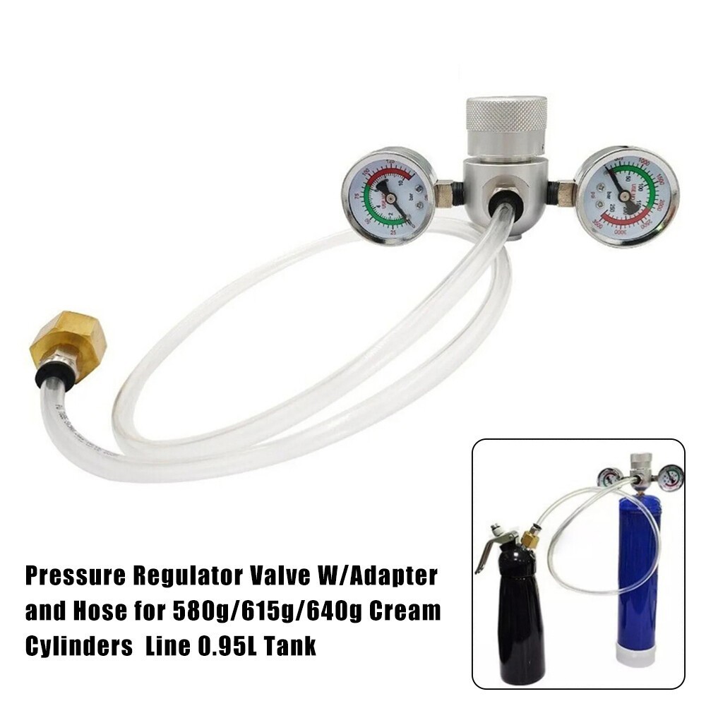 Pressure regulating valve adapter with hose, suitable for 0.95L nitrogen tank