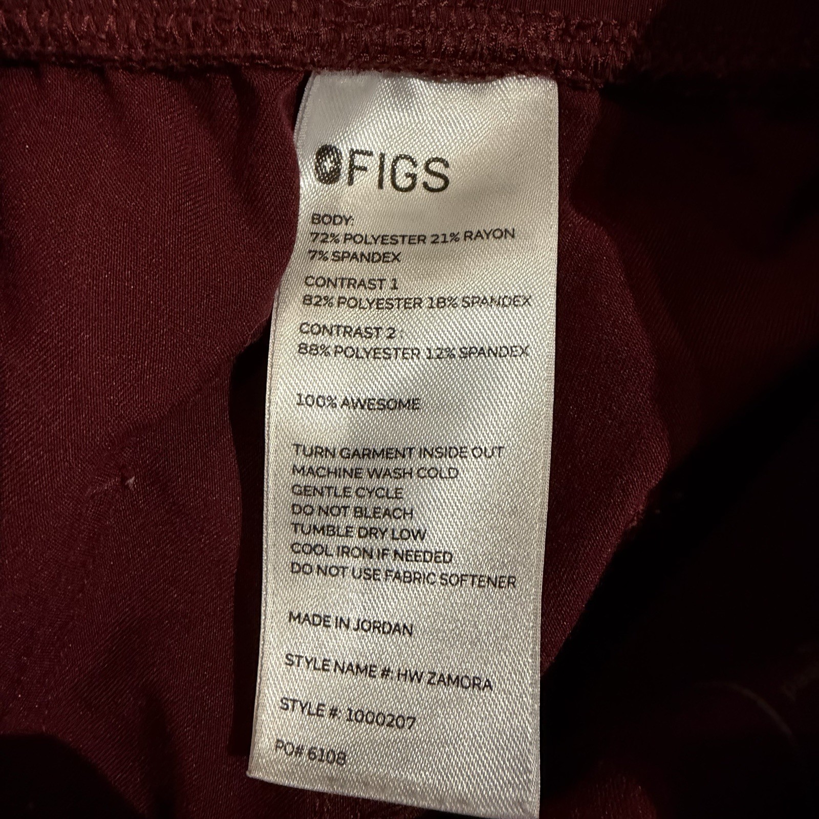 Figs Scrub Set Technical Collection XS Burgundy Kade Womens