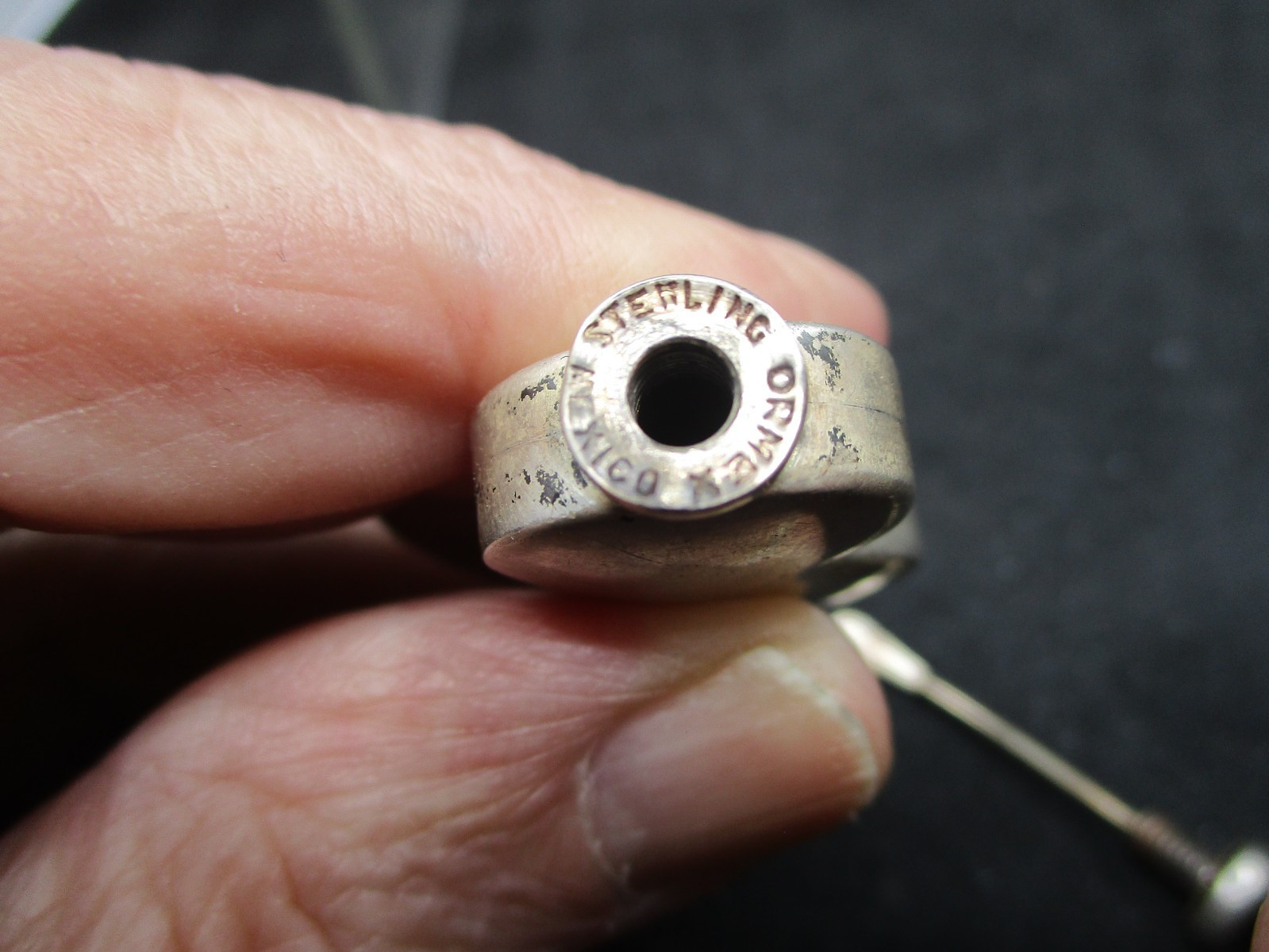 VIntage ORMEX Sterling Silver Scent - Perfume Bottle W/ Daiber Violin Shape