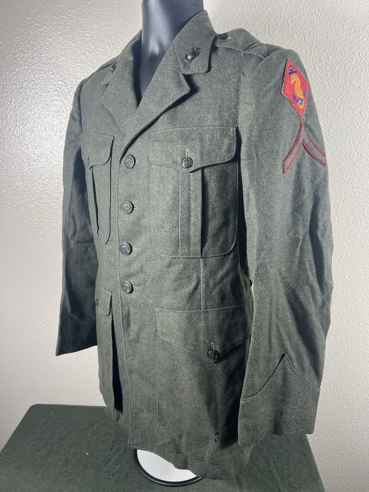 WW2 1943 Dated USMC Service “A” Uniform With Ship Detachment Patch