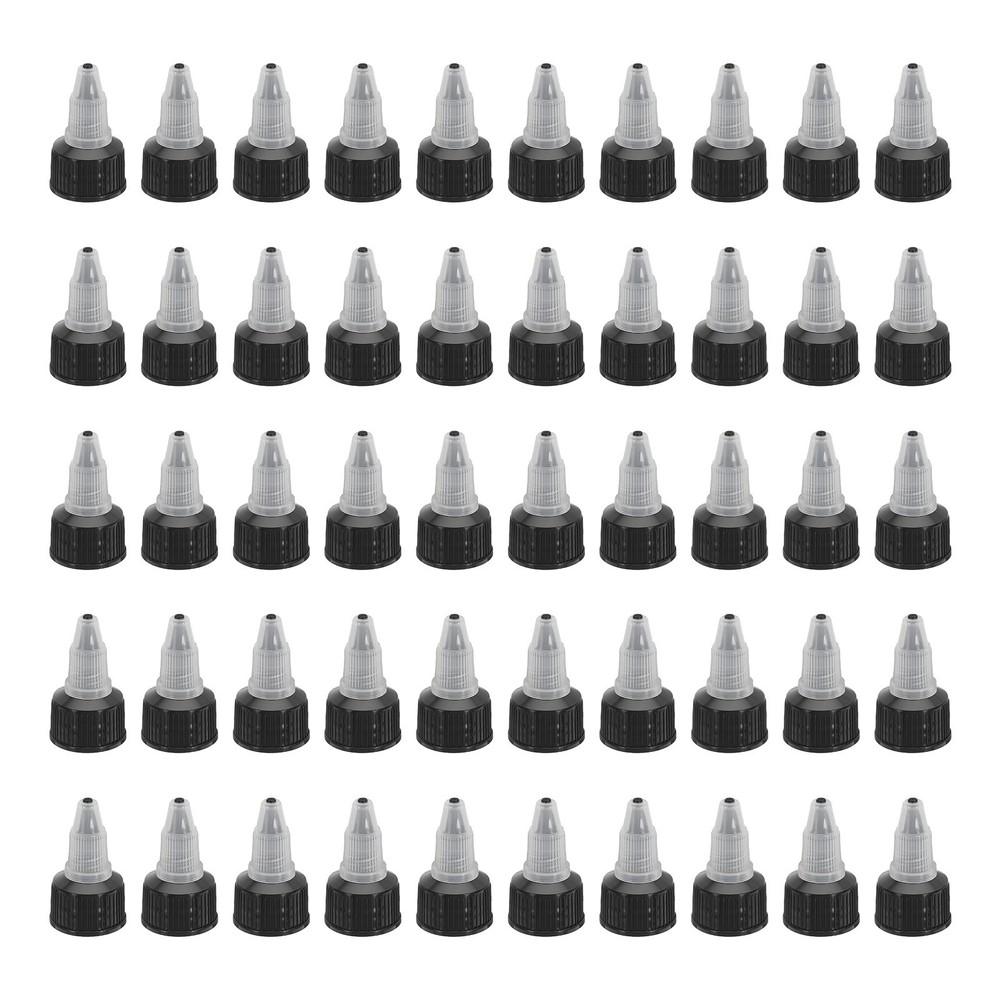50Pack Twist Bottle Caps 20/410 Squeeze Bottle Cap Replacement Caps Black