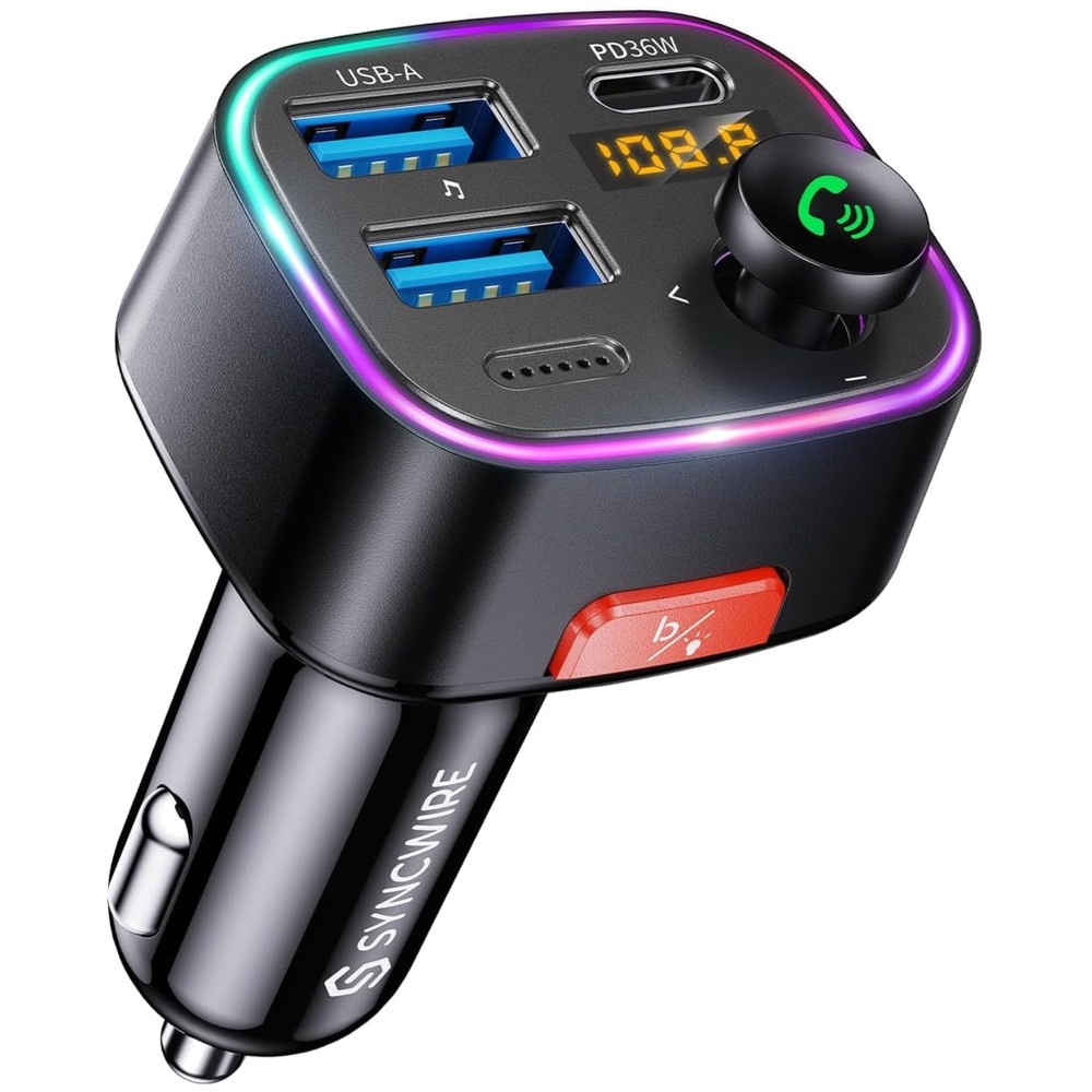 Bluetooth 5.4 FM Transmitter Car Adapter 48W PD - HiFi Sound