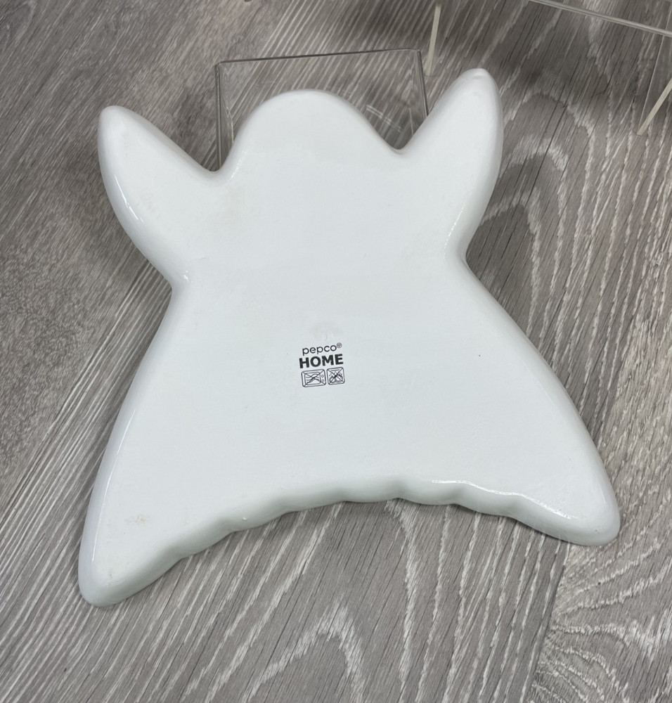 Halloween Ghost Ceramic Serving Dish and Plate Set NEW
