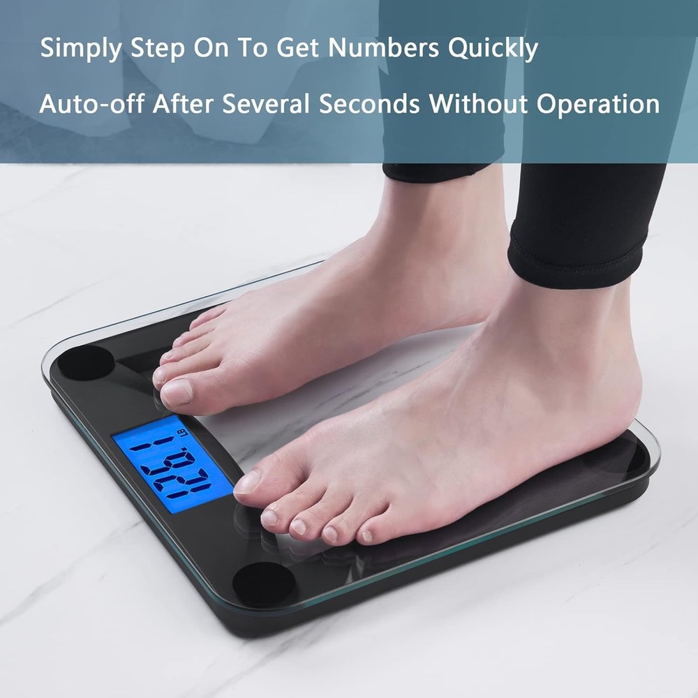 Extra Large Backlit LCD Digital Scale - 0.1lb Precision for Body Weight
