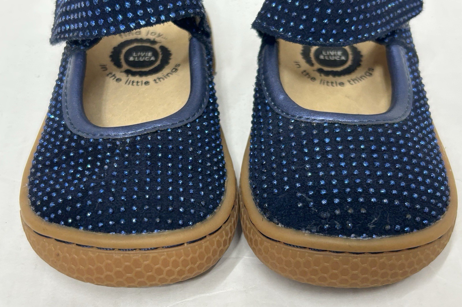 Livie And Luca shoes maryjanes baby 4 Navy Sparkle Gemma Pebble Glitter *EUC