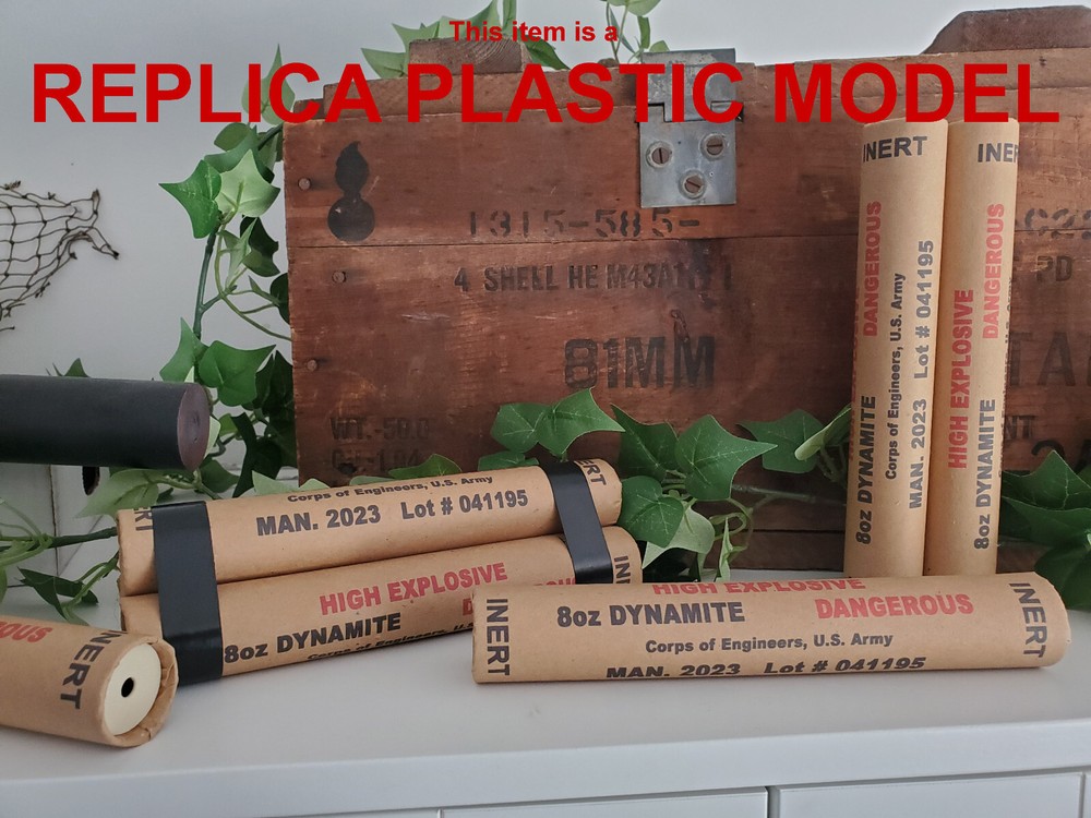 DUMMY TNT Dynamite Stick Army Corps Engineers - Accurate Size Plastic Replica