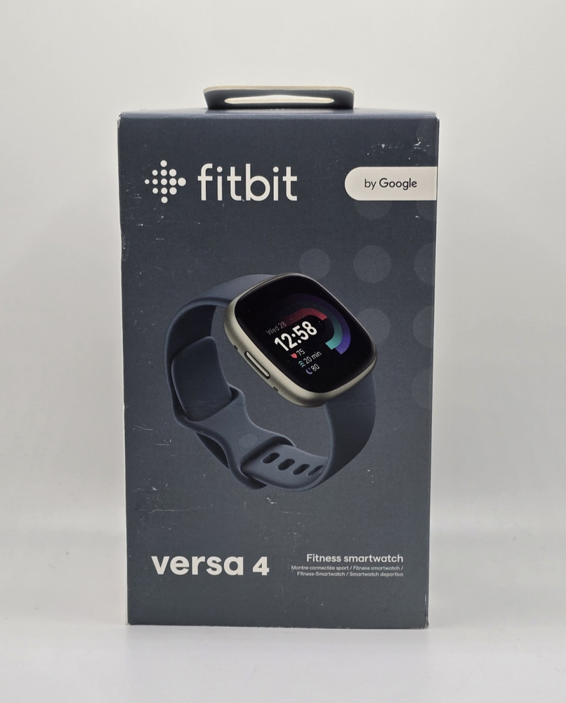 Fitbit Versa 4 Activity Tracker - Waterfall Blue/Platinum Aluminum