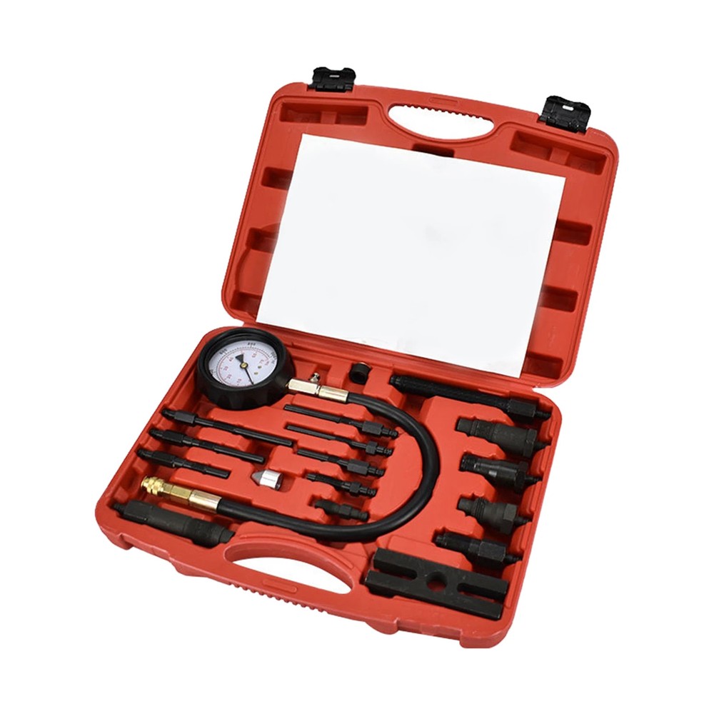 17 Pieces Diesel Engine Cylinder Compression Tester Tool Car Compressor Tester