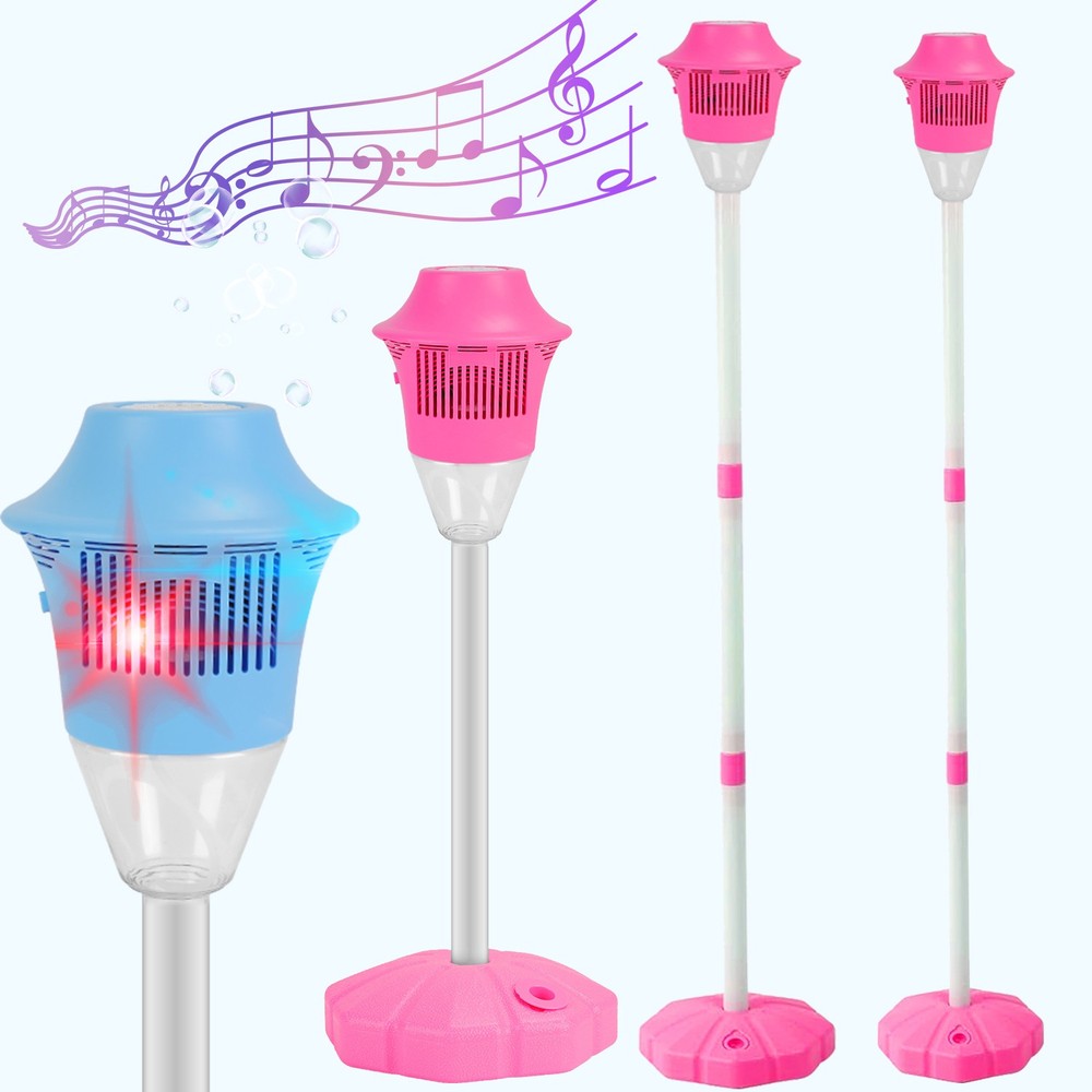 2PCS Bubble Torch Garden Lamp Automatic Bubble Maker Stand Machine Rechargeable