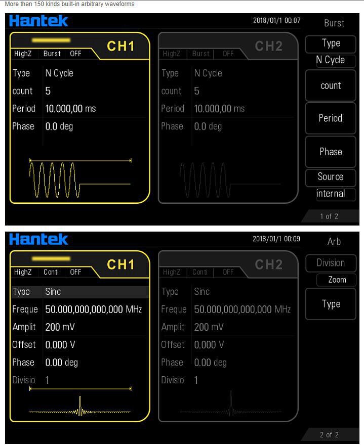1x Hantek Arbitrary waveform Function generator HDG6202B New