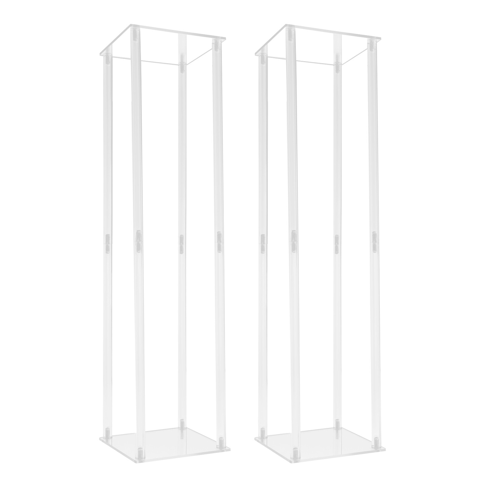 2pcs Tall Elegant Decorative Vase Column Acrylic Flower Stand Display Wedding