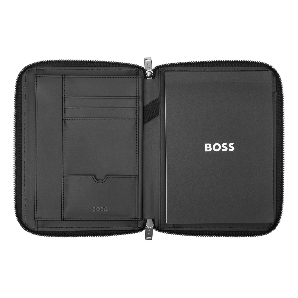 Hugo Boss Monogram Zipped Black Conference Folder A5