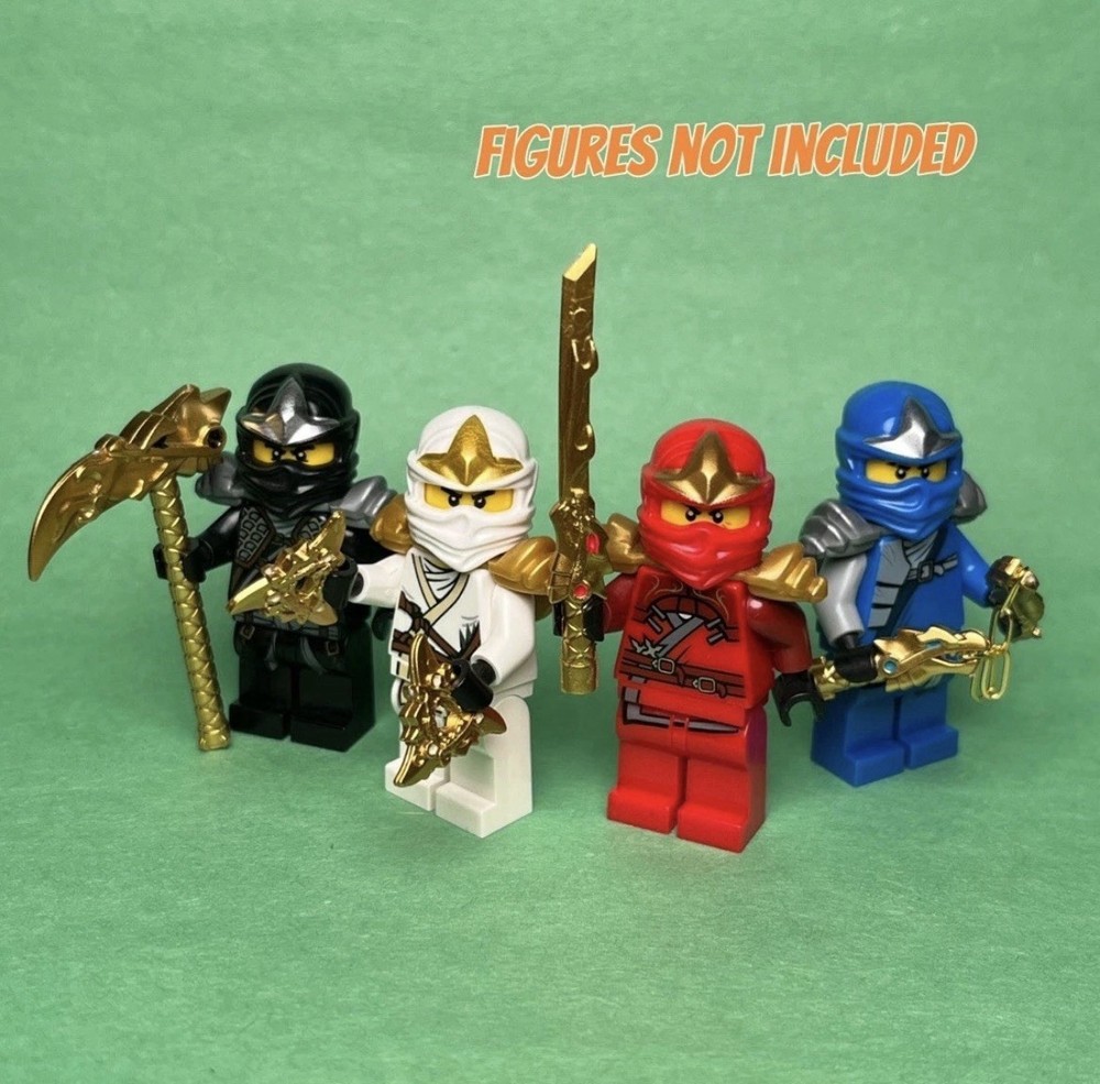Custom Ninjago 4 Golden Elemental Weapons