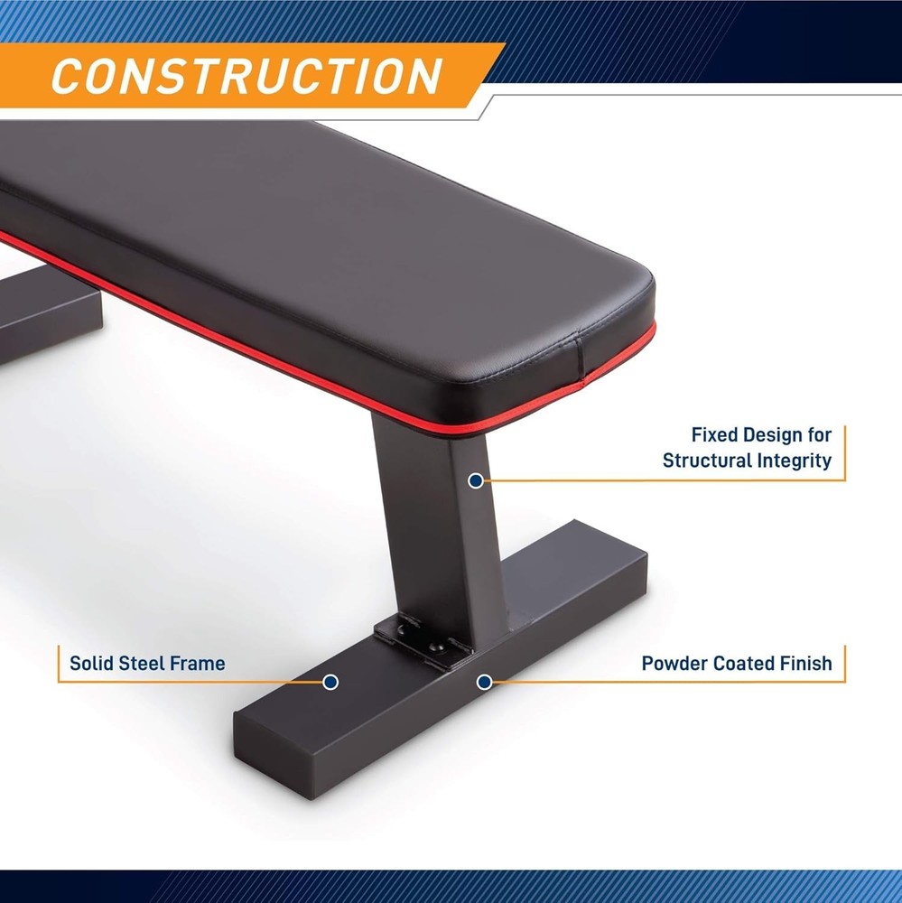 Space-Saving Low-Profile Weight Bench - 600 Lbs Max, Versatile for All Workouts
